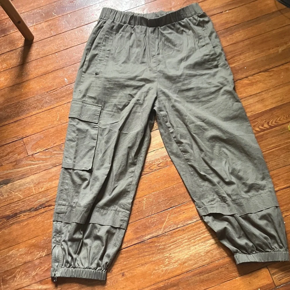 Tibi Cargo Jogger Cotton Green - Picture 2 of 7